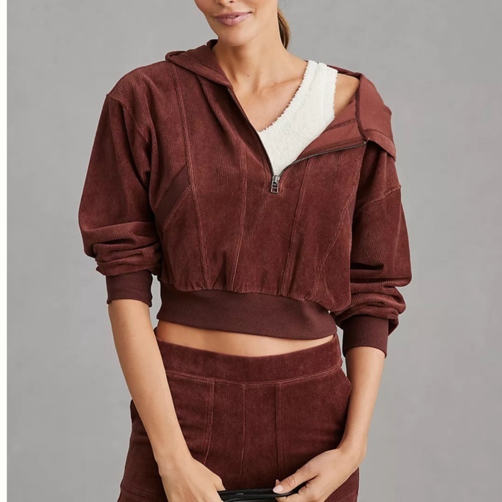 Daily Practice by Anthropologie Velour Corduroy Hoodie